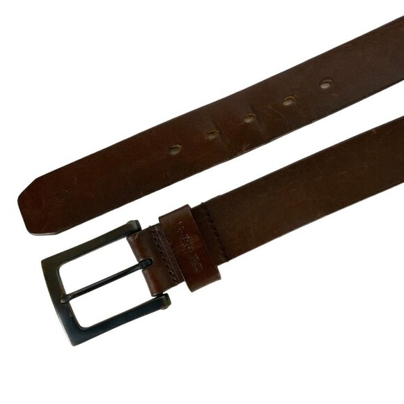 Carhartt Mens Anvil Belt Size 42 Brown Leather Work Casual Gunmetal Buckle - Picture 2 of 5